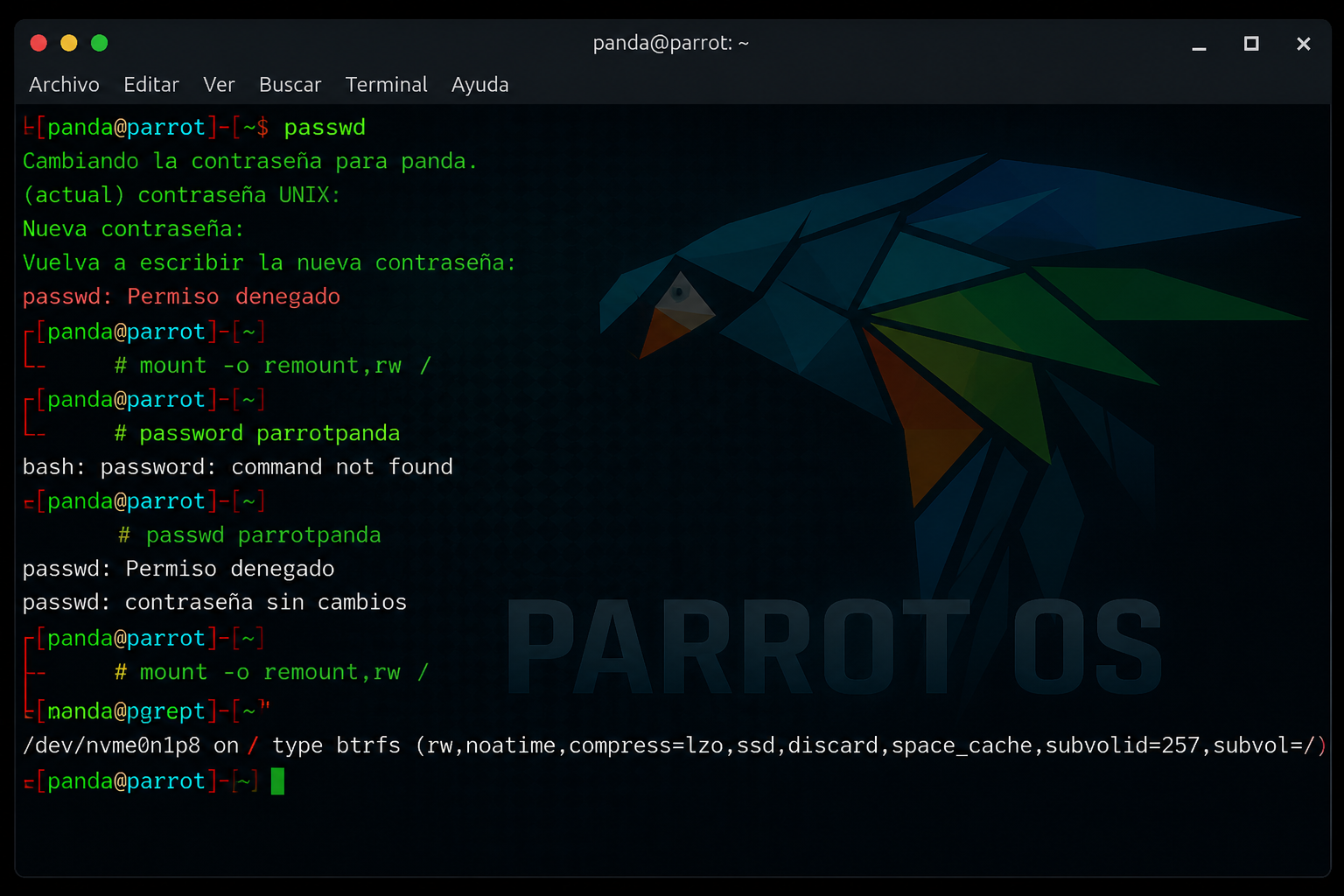 passwd permission denied
