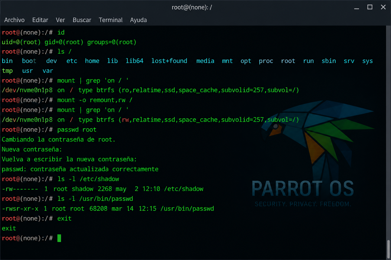 root recovery shell